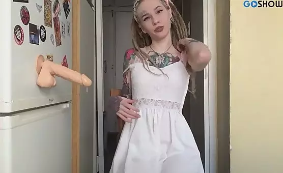 Dildodomination Horny Tattooed Chick Gets Fucked from Behind