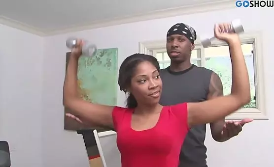 Ebony Trainer Intense Fitness, Passionate Lovemaking